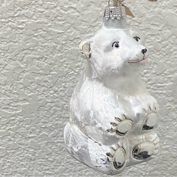 Discovery Channel Store Lauscha Krebs Glass White Polar Bear Handblown Ornament - Picture 14 of 16